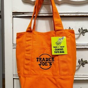 Trader Joe's Orange Halloween Mini Tote Bag